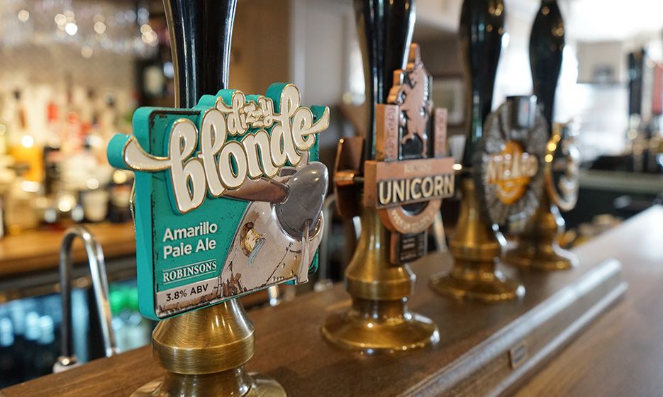 A picture of our award-winning cask ales at the Queens Head